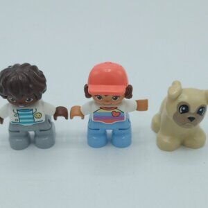 LEGO DUPLO Figures Lot of 3 Boy Girl Dog Family Pet Set Toddler Preschool Buildi